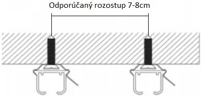 Dekorstudio Stropná hliníková koľajnica SMART - dvojradová Dĺžka: 120cm, Typ príslušenstva: Bežce AS + Francúzsky háčik