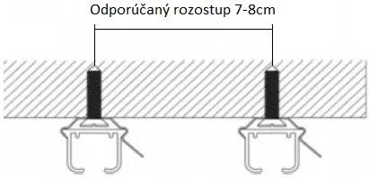 Dekorstudio Stropná hliníková koľajnica SMART - dvojradová Dĺžka: 220cm, Typ príslušenstva: Bežce AS + Francúzsky háčik
