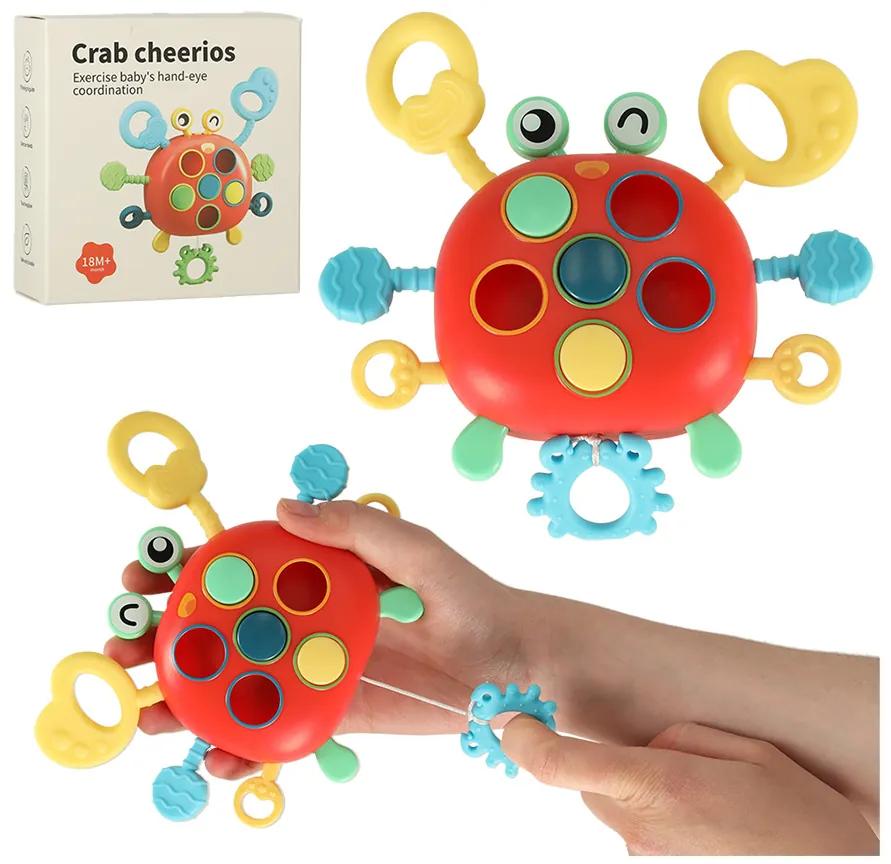 Detské hryzátko krab zmyslová hračka