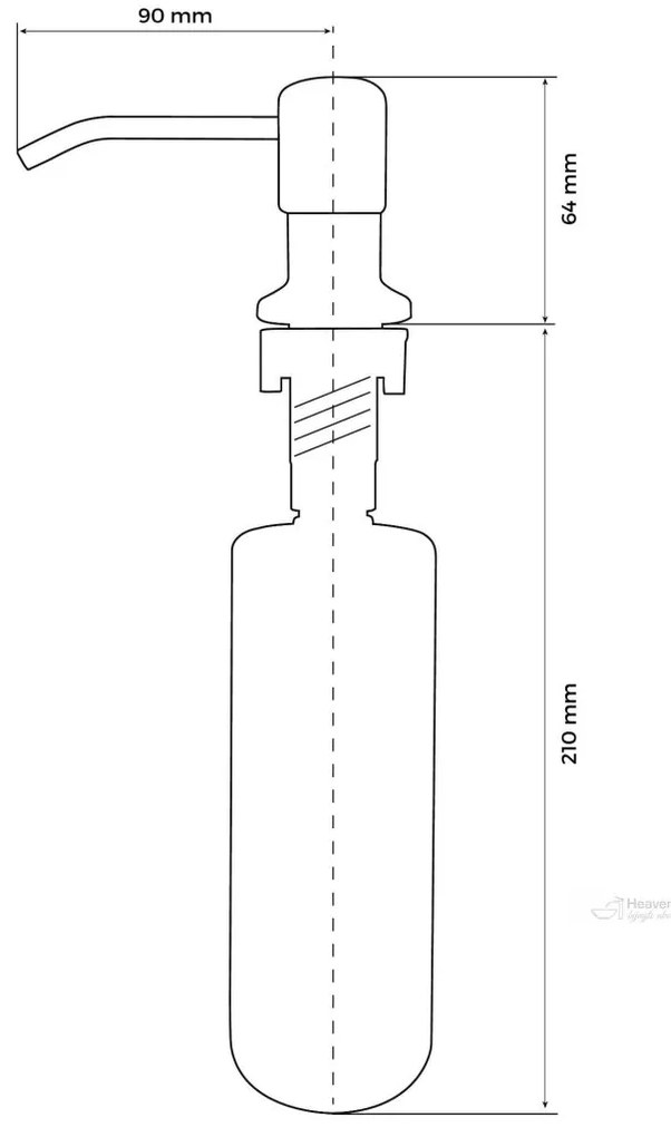Gamma Top, dávkovač saponátu pre kuchynský drez 400ml, béžová, GMA-DOZL-B