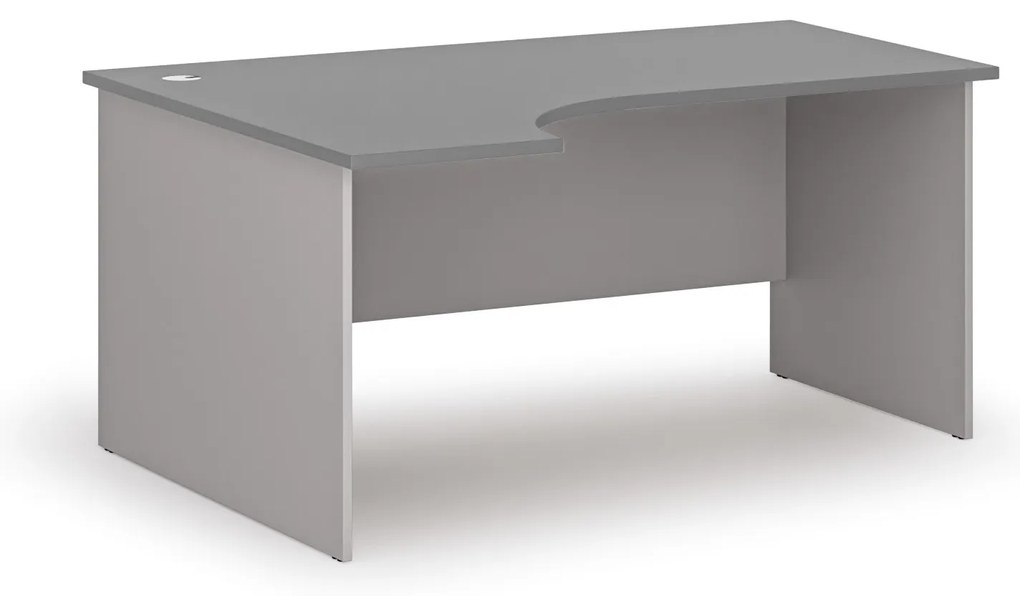 Rohový kancelársky písací stôl PRIMO GRAY, 160x120 cm, ľavý, sivá/grafit