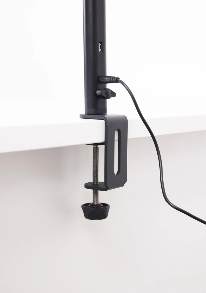 Stolná LED lampa FILO, svorka, USB, diaľkový ovládač