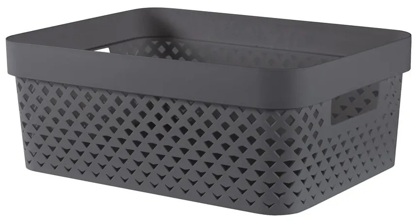 Tmavosivý plastový úložný box 36x27x14 cm Pure – Curver