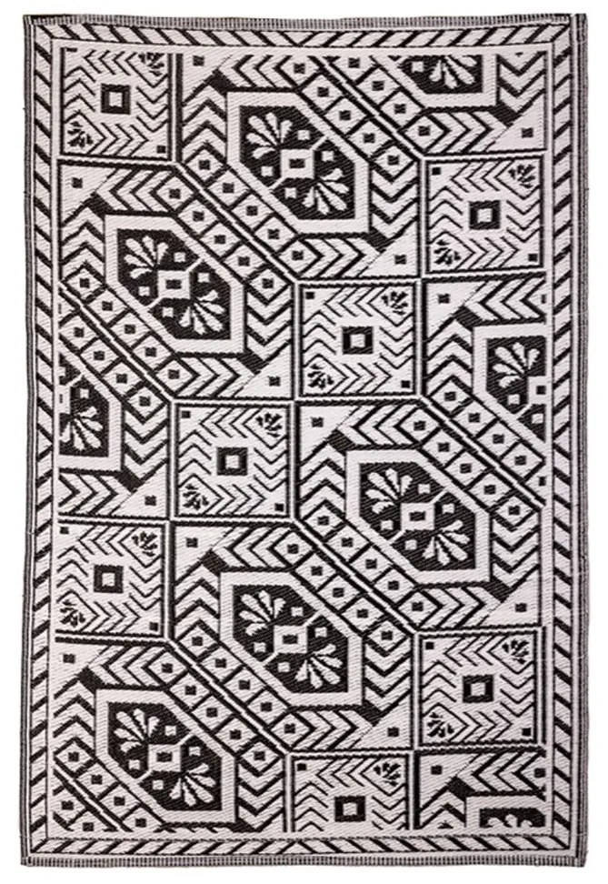 Esschert Design Koberec Harlow, 122x182 cm, biela/čierna