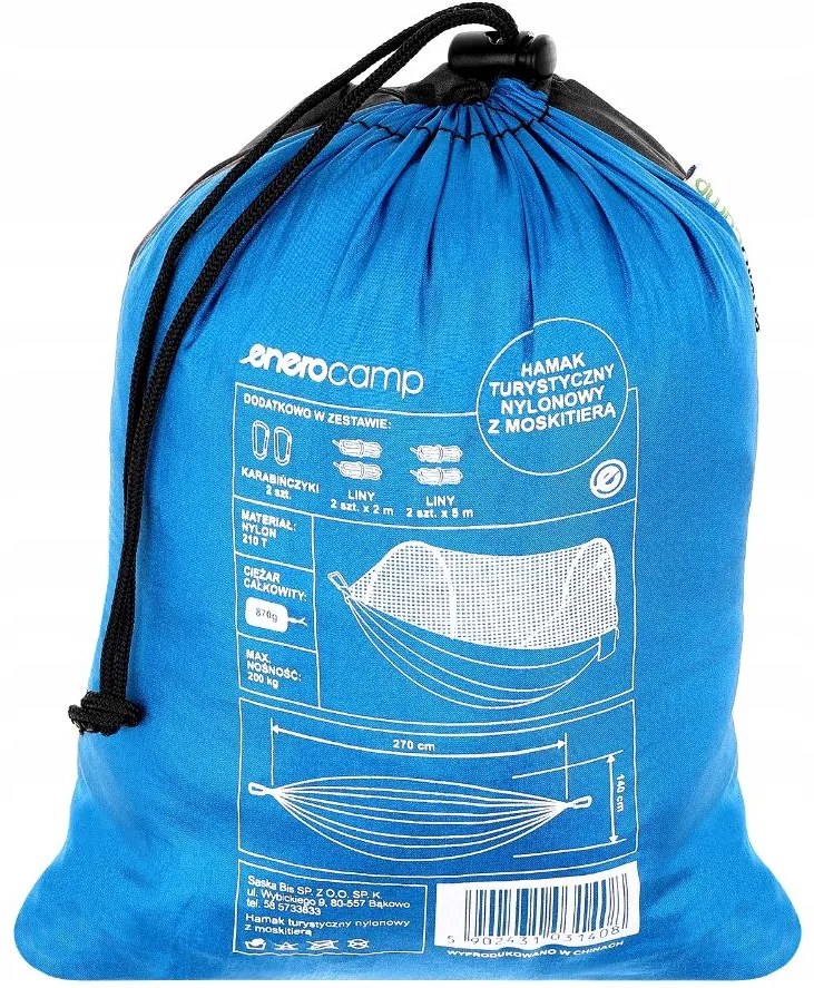 Bestent Hojdacia sieť pre 2 osoby s moskytiérou 270x140cm modrá