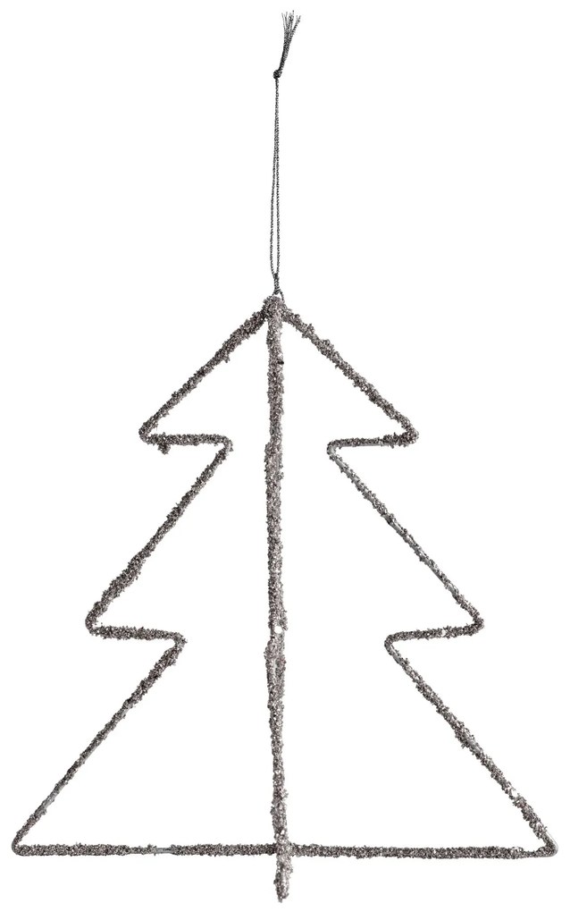 Tine K Home Vianočná dekorácia Christmas Tree Silver Glitter 18 cm