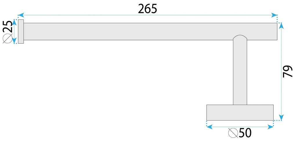 Rea Modern, kúpeľňový vešiak na uterák 26,5cm, 6610a, zlatá matná, REA-98015