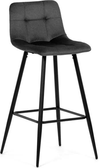 Barová stolička zamatová, sivá AUB-X7015 GREY2