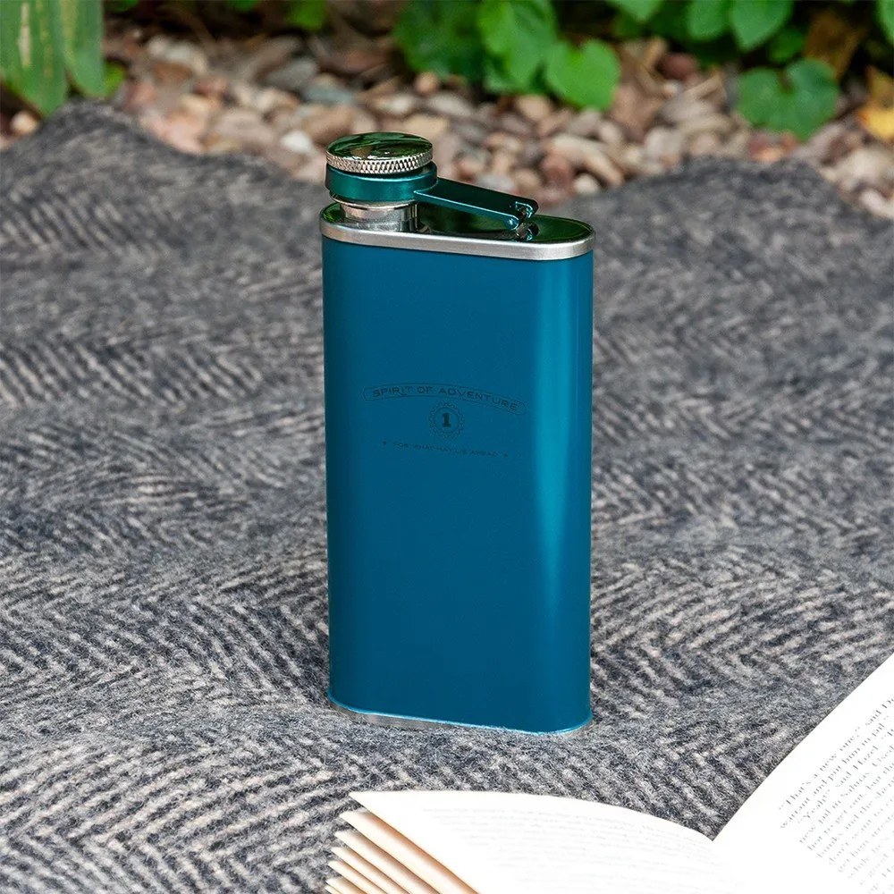 Zelenomodrá ploskačka z nehrdzavejúcej ocele 250 ml Spirit of Adventure – Rex London