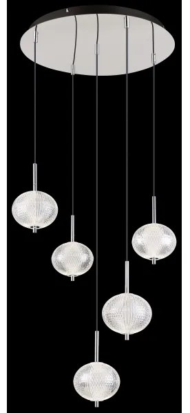 Globo 16042-5HC - LED Luster na lanku AIDA 5xLED/6,6W/230V 3000K/4500K/6500K