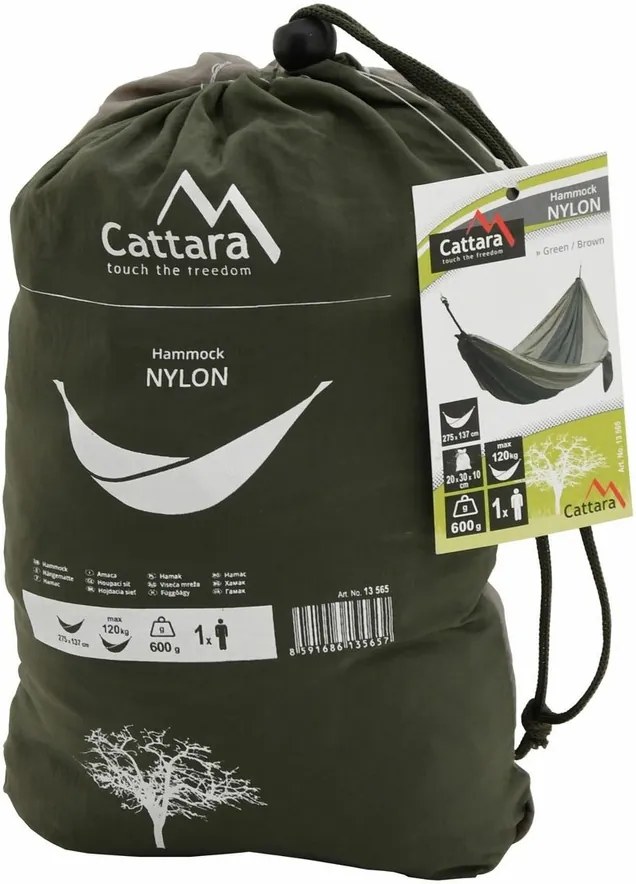 Cattaro Hojdacie závesné lehátko Nylon zelená, 275 x 137 cm