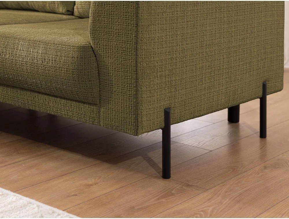 Zelená ženilková rohová pohovka (ľavý roh/do L) Mauris – Ropez