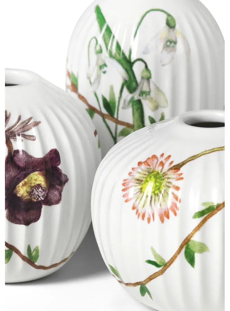 Súprava 3 miniatúrnych porcelánových váz Kähler Design Hammershøi Spring