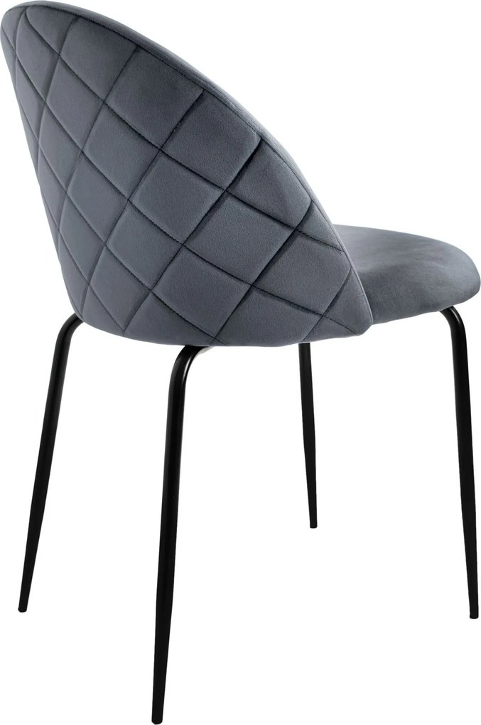 Grafitová zamatová stolička FARGO