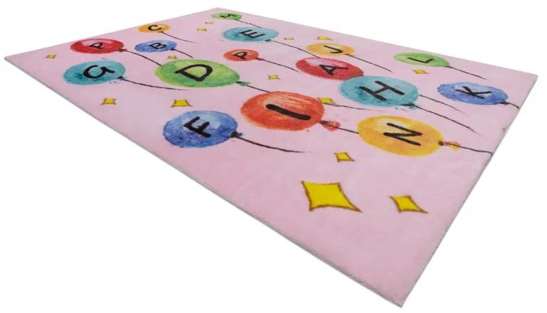 Koberec PLAY  balóniky, písmená abeceda G3548-3,  ružový
