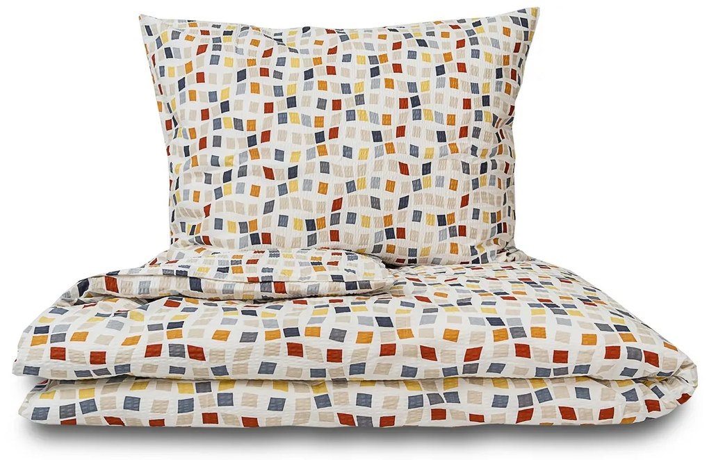 Kvalitex Krepové povlečení Mozaika , 140 x 220 cm,70 x 90 cm, 140 x 220 cm, 70 x 90 cm