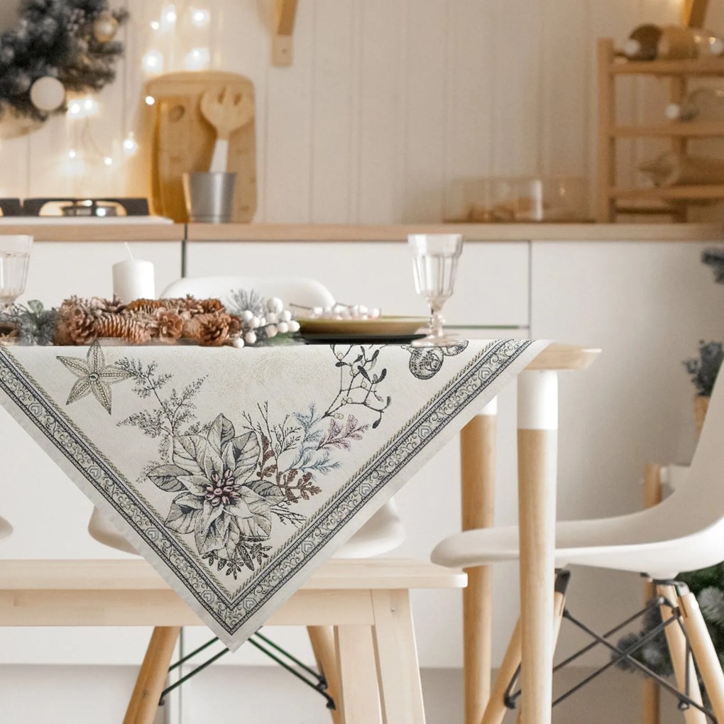 VIANOČNÝ GOBELÍNOVÝ BEHÚŇ NA STÔL CANDL 45X140 CM VZOROVANÝ