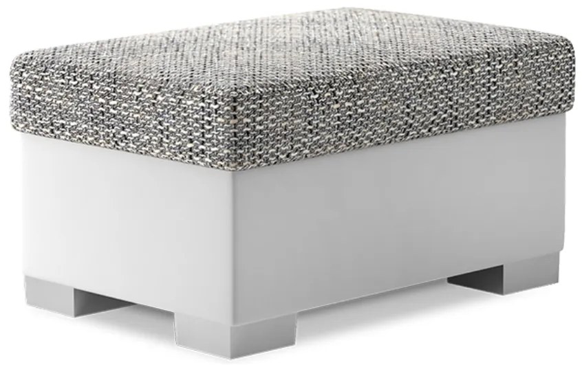 Sivo-biely taburet RELTO s úložným priestorom 85x55 cm