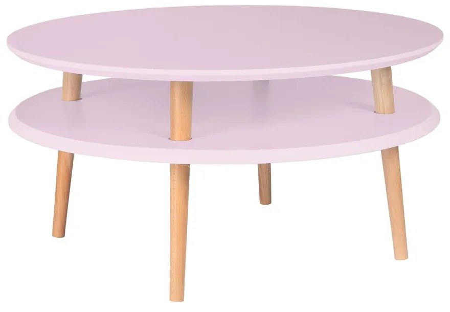 Ružový konferenčný stolík Ragaba UFO, ⌀ 70 cm