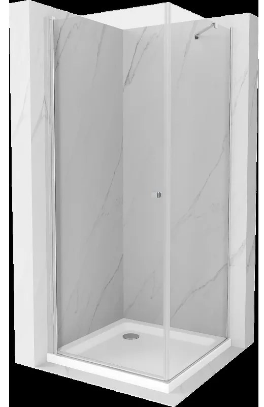 Mexen Pretoria sprchová kabína, kyvné dvere 100 x 100 cm, transparentnéné, chrómová + závesný bidet Flat