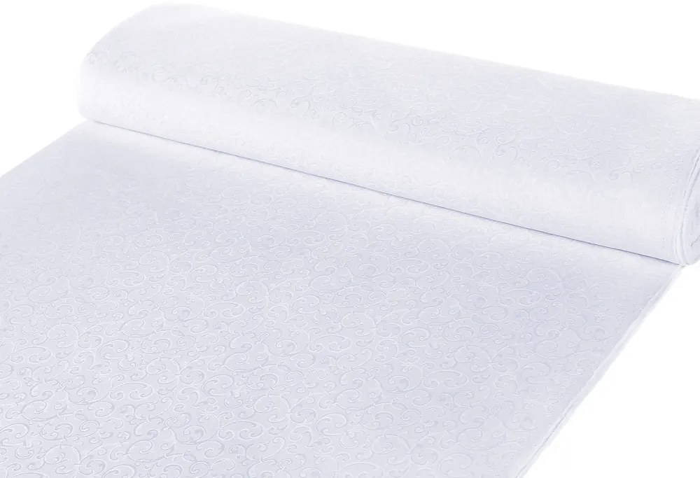 Biante Teflónový oválny obrus TF-078 Ornamenty - studená biela 60x100 cm