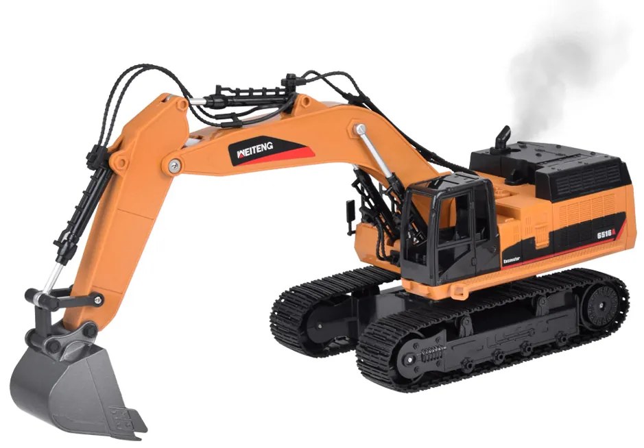 Jokomisiada Pevné pásové rýpadlo, Dymový efekt, Zvuk, LED svetlo + diaľkové ovládanie RC0698