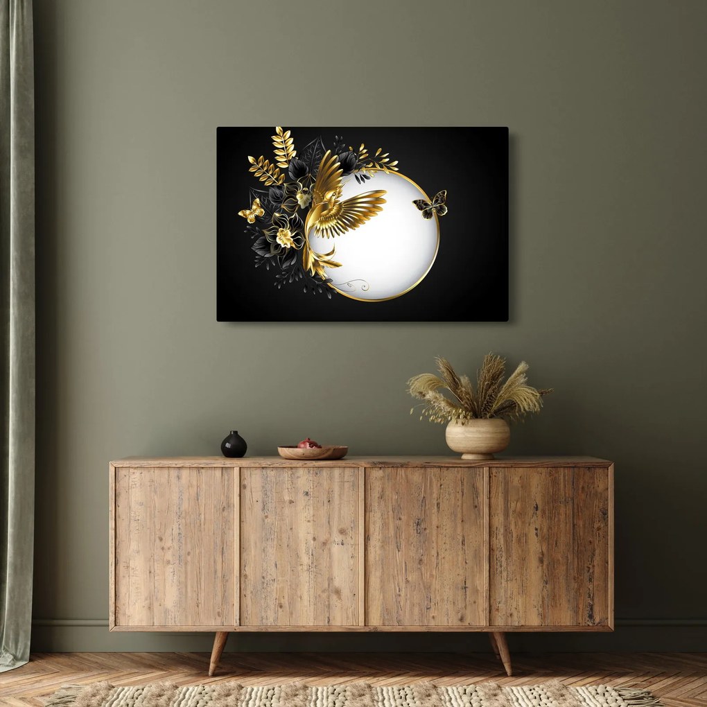 Obraz - Guľa so zlatými motívmi (90x60 cm)
