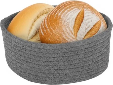 Košík na chlieb LifeStyle 22 cm, tmavo šedá bavlna%