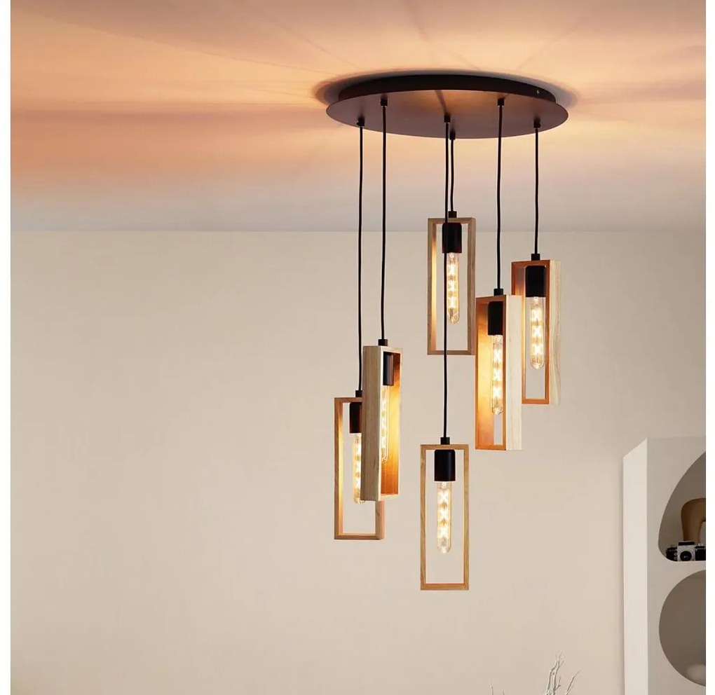 Eglo 44054 - Závesné svietidlo na lanku LITTLETON 6xE27/60W/230V