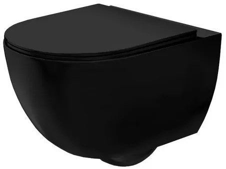 REA WC CARLO RIMLESS BLACK MAT so sedátkom