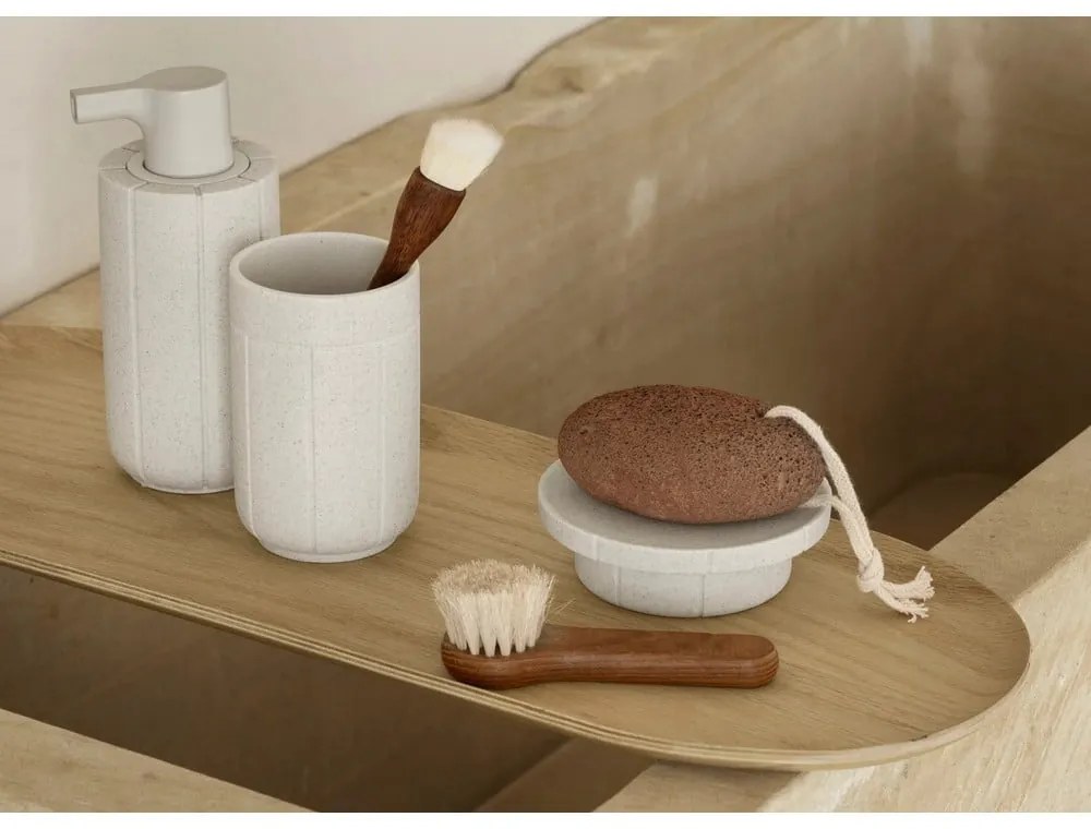 Krémovobiely téglik na zubné kefky z polyresínu Kua – Blomus