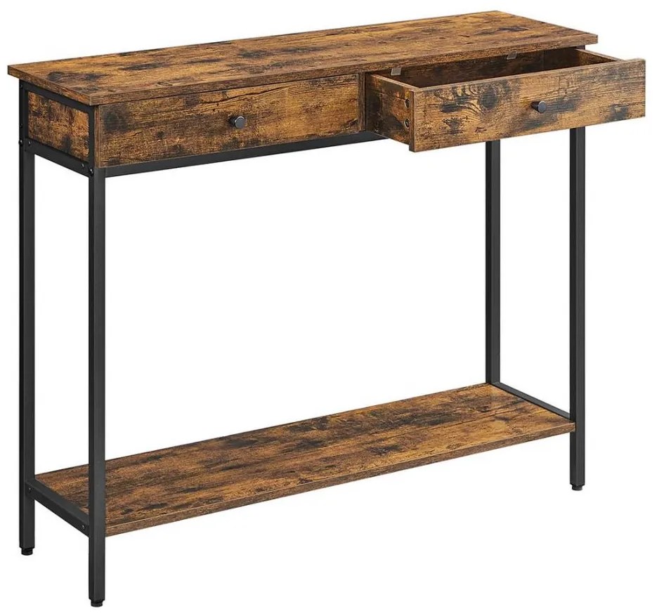 Odkladací stolík LUVOR hnedý/čierny