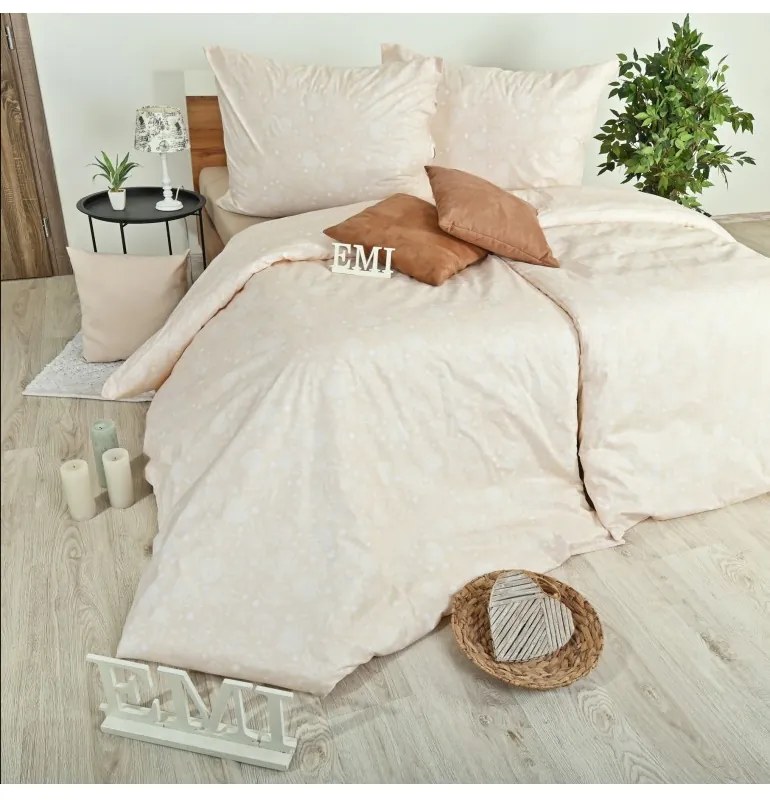 Obliečky bavlnené Sea krémové EMI, Štandardný set jednolôžko obsahuje 1x 140x200 + 1x 70x90