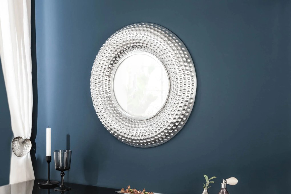 Zrkadlo Orient okrúhle 60cm strieborné