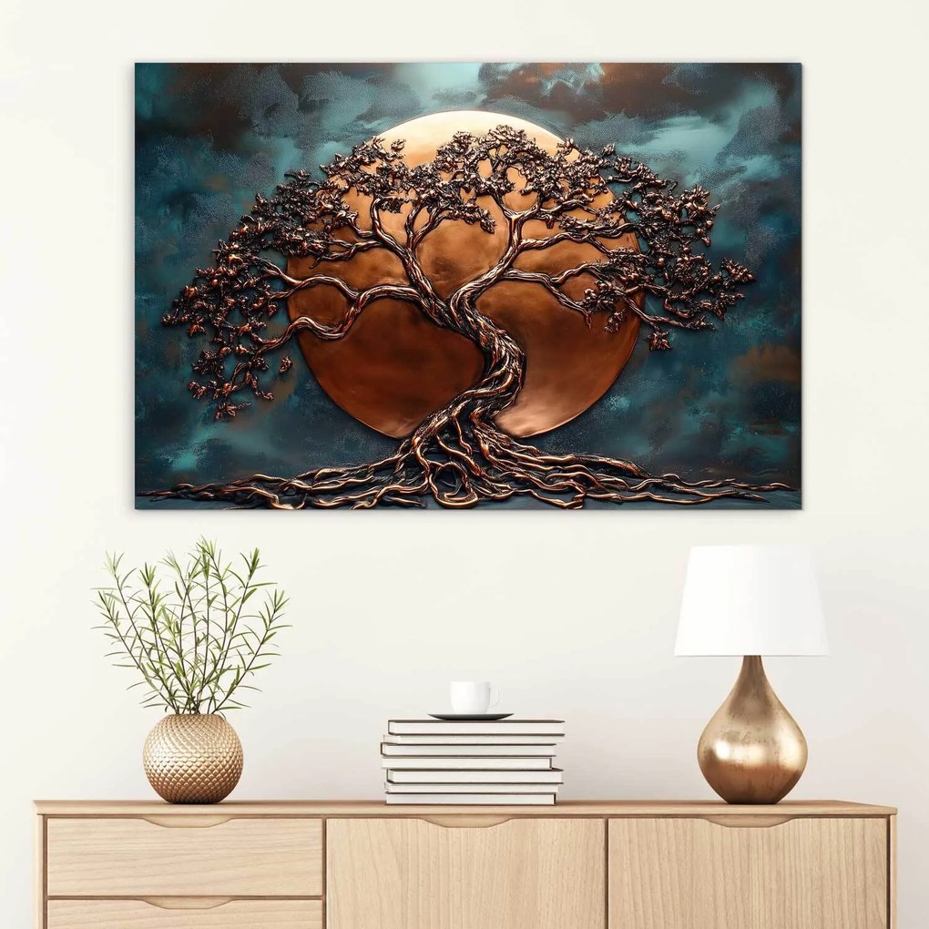 DUBLEZ | Drevený obraz - Večný strom života a luna