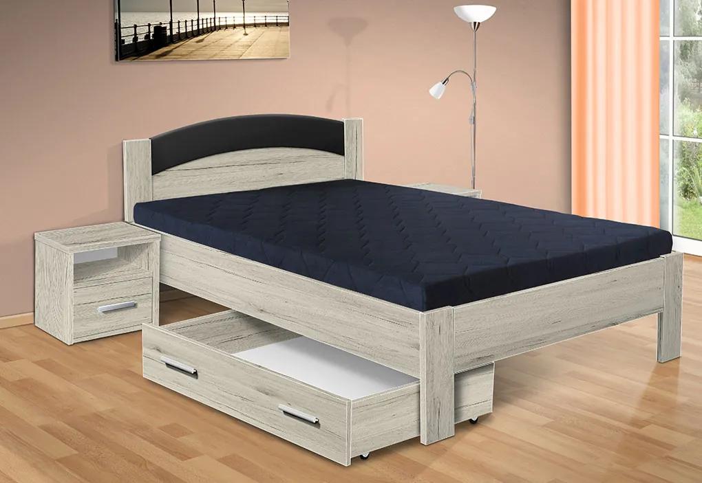Nabytekmorava Drevená posteľ Jason 200x140 cm farba lamina: biela 113, typ úložného priestoru: bez úložného priestoru, typ matraca: bez matraca