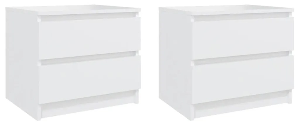 vidaXL Nočné stolíky 2 ks biele 50x39x43,5 cm drevotrieska