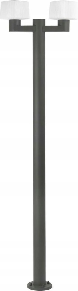 Faro Muffin stĺpiková lampa, tmavo šedá, 2x E27, IP44, moderný design