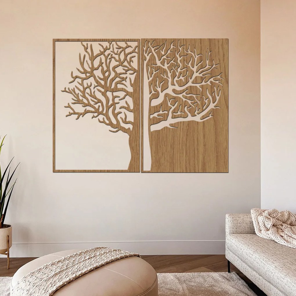 drevo zivota Drevený strom na stenu DUALITY z dvoch dielov Farebný vzor: Čerešňa, Veľkosť viacdielov: 80x60