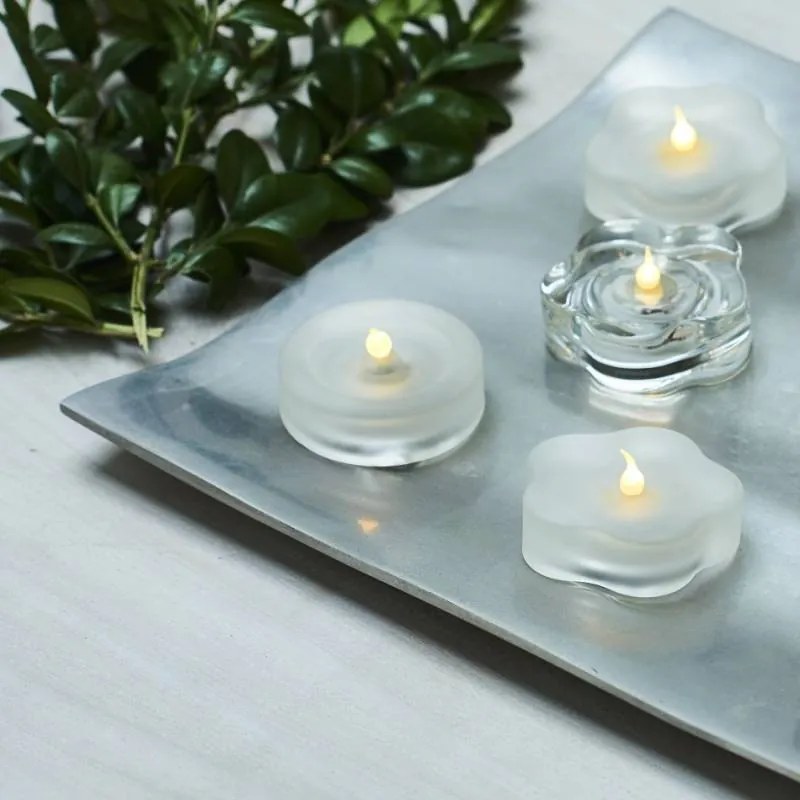 SIRIUS Čajové LED svíčky, sada 2 kusy, matné, kytky