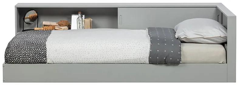 Rohová posteľ connect 90 x 200 cm sivá MUZZA