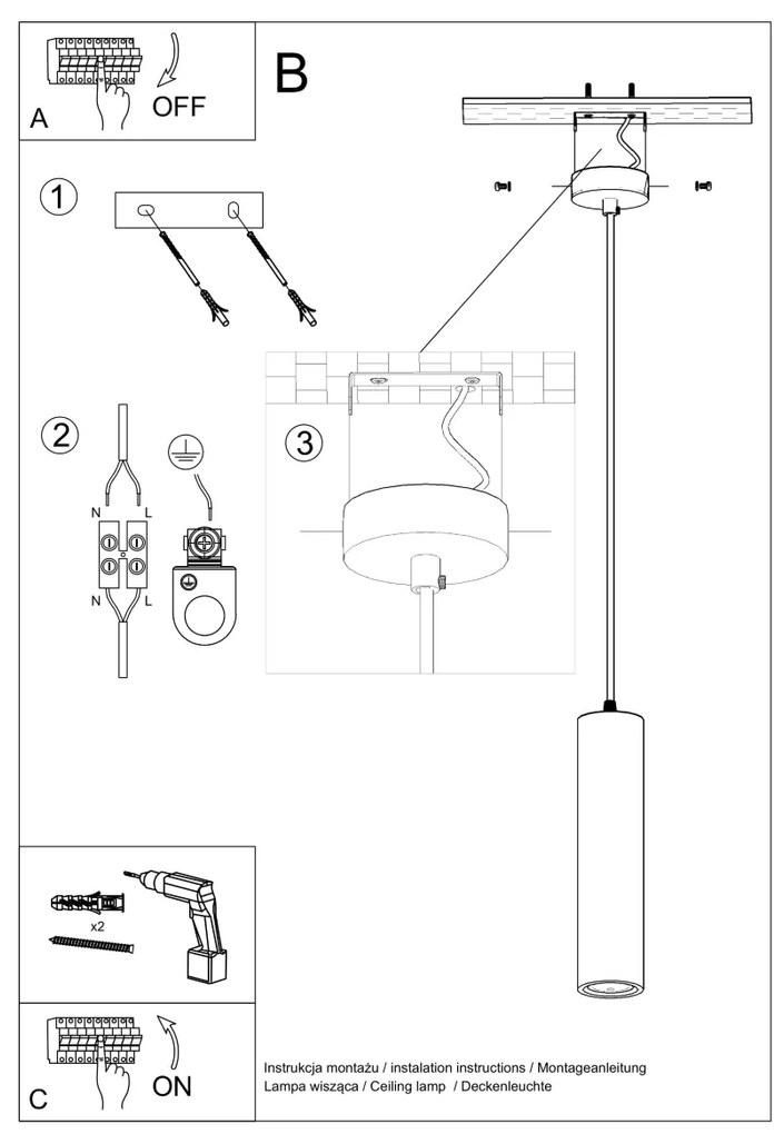 Závesné svietidlo Nancy, 1x biele keramické tienidlo