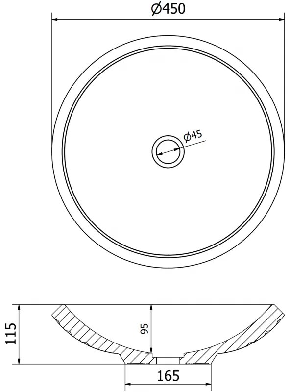 Mexen Heba, sklenené umývadlo na dosku 45 x 45 cm, číra, 24064500