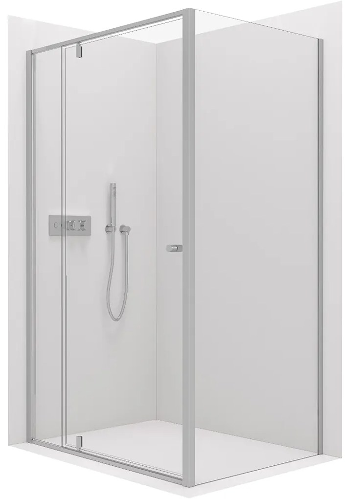 Cerano Santini, sprchovací kút s krídlovými dverami 110(dvere) x 80(stena) x 195 cm, 6mm číre sklo, chrómový profil, CER-CER-426226