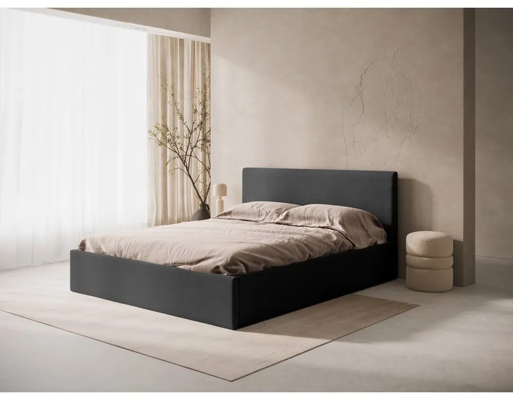 Antracitové čalúnené čelo postele 210,5x100 cm Remo – Micadoni