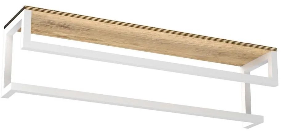 Nástenný vešiak na uteráky s poličkou 14x60 cm biela