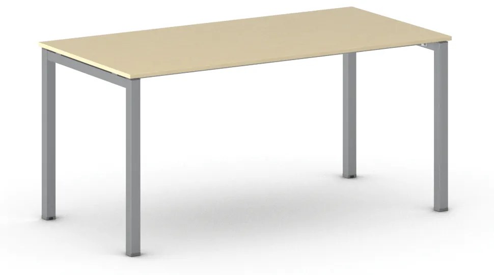 Stôl PRIMO SQUARE so sivostriebornou podnožou 1600 x 800 x 750 mm, breza