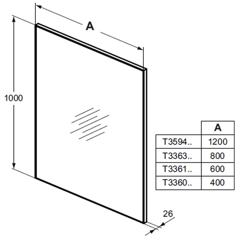 Ideal Standard Mirror & Light - Zrkadlo s rámom 800x1000 mm, T3363BH