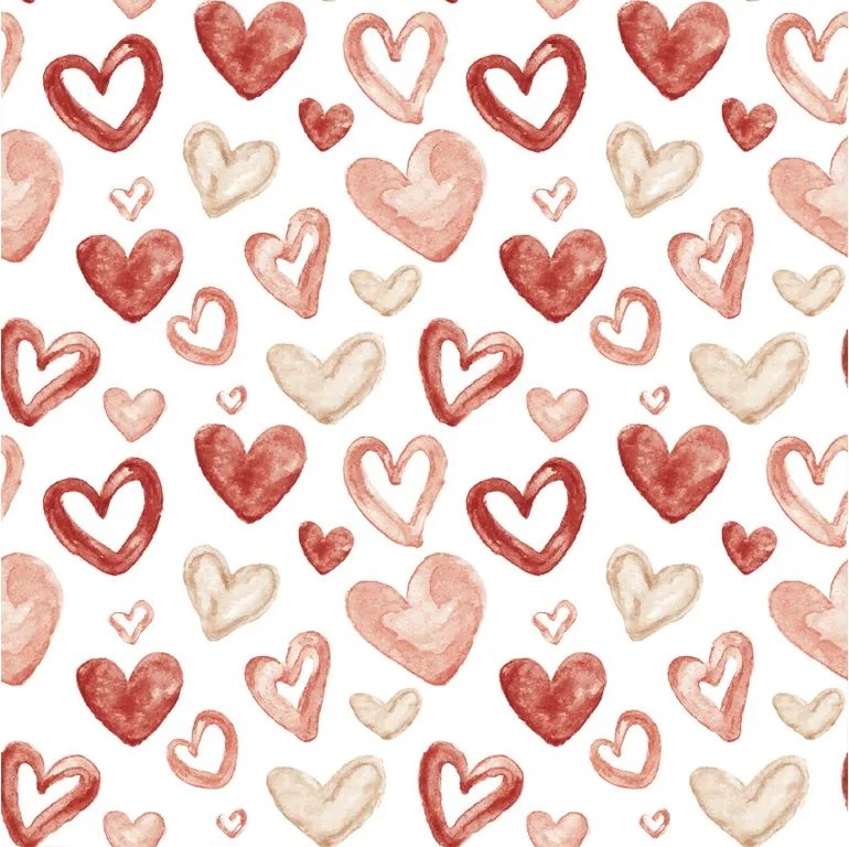 Flanelová obliečka na vankúš AMORIA HEARTS 45x45 cm, vzorovaná