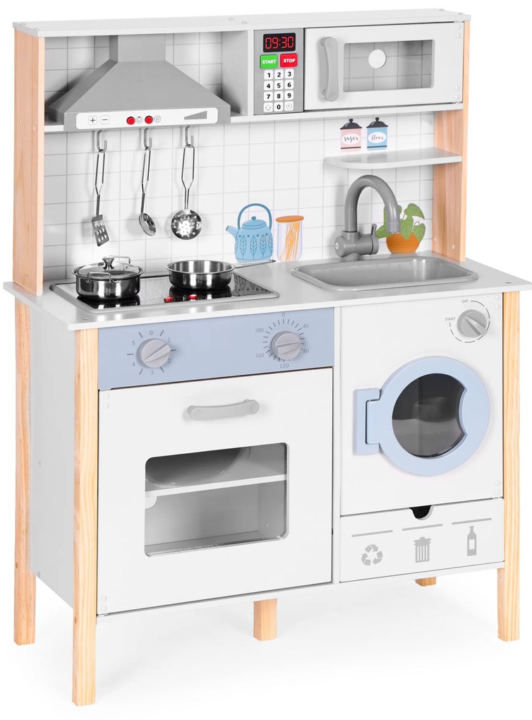 Detská drevená kuchynka ECOTOYS s LED a zvukmi